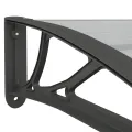 Auvent de porte Noir 400x100 cm Polycarbonate