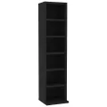 Armoire à CD Noir 21x20x88 cm Bois d'ingénierie