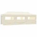 Tente de réception pliable avec 8 parois 3x9 m Blanc cassé