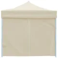 Tente de réception pliable avec 8 parois 3x9 m Blanc cassé