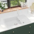 Évier de cuisine Granit Seul lavabo Blanc