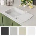 Évier de cuisine Granit Seul lavabo Blanc