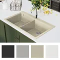Évier de cuisine Granit Double lavabo Beige