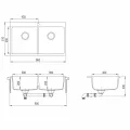 Évier de cuisine Granit Double lavabo Beige