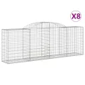 Paniers à gabions arqués 8 pcs 300x50x100/120 cm fer galvanisé