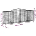 Paniers à gabions arqués 8 pcs 300x50x100/120 cm fer galvanisé