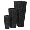 Lits surélevés 3 pcs Jacinthe d'eau Noir