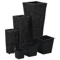 Lits surélevés 3 pcs Jacinthe d'eau Noir