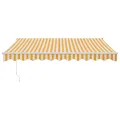 Auvent rétractable jaune et blanc 3x2,5 m tissu et aluminium