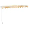 Auvent rétractable jaune et blanc 3x2,5 m tissu et aluminium