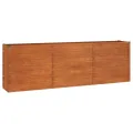 Lit surélevé de jardin rouillé 240x40x77 cm acier corten