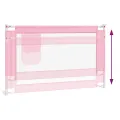 Barrière de sécurité de lit d'enfant Rose 120x25 cm Tissu