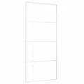 Porte coulissante Verre ESG dépoli et aluminium 90x205 cm Blanc