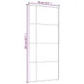 Porte coulissante Verre ESG dépoli et aluminium 90x205 cm Blanc
