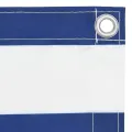 Écran de balcon Blanc et bleu 90x300 cm Tissu Oxford