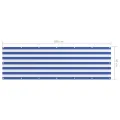 Écran de balcon Blanc et bleu 90x300 cm Tissu Oxford