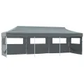 Tente de réception pliable avec 5 parois 3 x 9 m Anthracite