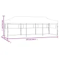 Tente de réception pliable avec 5 parois 3 x 9 m Anthracite