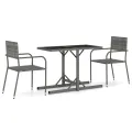 Ensemble à manger de jardin 3 pcs Gris