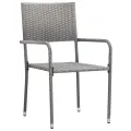 Ensemble à manger de jardin 3 pcs Gris