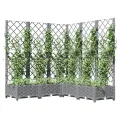 Jardinière avec treillis Gris clair 120x120x121,5 cm PP
