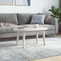 Dessus de table blanc 60x30x2,5 cm bois de pin massif ovale