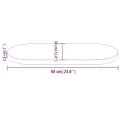 Dessus de table blanc 60x30x2,5 cm bois de pin massif ovale