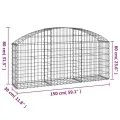 Panier de gabions arqué 150x30x60/80 cm Fer galvanisé