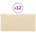 Panneaux muraux 12 pcs Crème 60x30 cm Tissu 2,16 m²