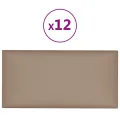 Panneaux muraux 12 pcs Cappuccino 60x30 cm Similicuir 2,16 m²