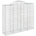 Paniers à gabions arqués 6 pcs 200x50x160/180 cm Fer galvanisé