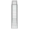 Paniers à gabions arqués 6 pcs 200x50x160/180 cm Fer galvanisé