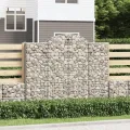 Paniers à gabions arqués 12 pcs 200x50x160/180 cm Fer galvanisé