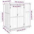 Abri à outils de jardin marron 161x89x161 cm acier galvanisé