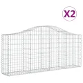 Paniers à gabions arqués 2 pcs 200x30x80/100 cm Fer galvanisé