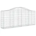 Paniers à gabions arqués 2 pcs 200x30x80/100 cm Fer galvanisé