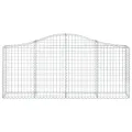 Paniers à gabions arqués 2 pcs 200x30x80/100 cm Fer galvanisé