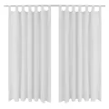 2 pcs Rideau à Passant Micro Satin Blanc 140 x 175 cm