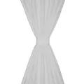 2 pcs Rideau à Passant Micro Satin Blanc 140 x 175 cm