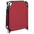 Chaise longue pliante rouge tissu oxford acier enduit de poudre