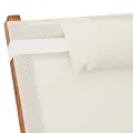Chaise à bascule textilène blanc et bois de peuplier massif