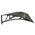 Auvent de porte Noir 400x75 cm Polycarbonate
