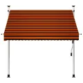 Auvent manuel rétractable 200 cm Orange et marron