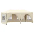 Tente de réception pliable avec parois Crème 3x6 m