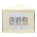 Tente de réception pliable avec parois Crème 3x6 m