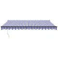 Auvent rétractable automatique bleu et blanc 4,5x3 m