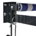 Auvent rétractable automatique bleu et blanc 4,5x3 m