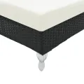 Chaise longue avec coussin Résine tressée Noir