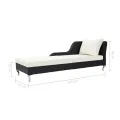 Chaise longue avec coussin Résine tressée Noir