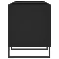 Armoire à disques noir 121x38x48 cm bois d'ingénierie